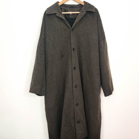 eskandar Jackets & Blazers - Eskandar Wool Cashmere Silk Duster Trench Coat in Brown 1 Medium